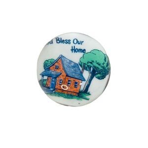 Tom Mosser Paperweight House "God Bless Our Home"